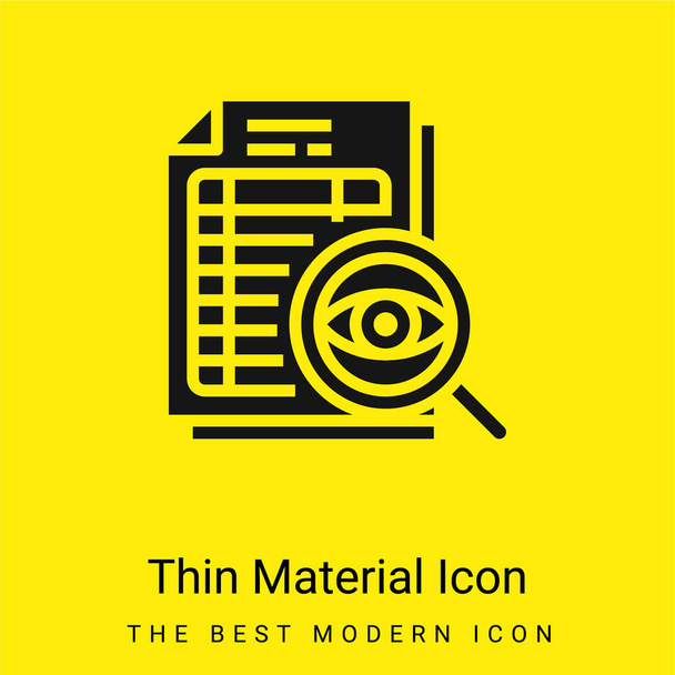 Audit minimálního jasně žlutého materiálu ikony - Vektor, obrázek