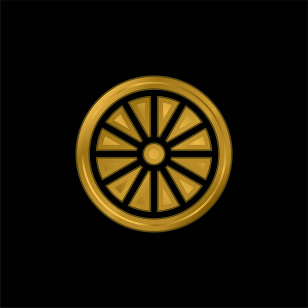 Ashoka vergoldetes metallisches Symbol oder Logo-Vektor - Vektor, Bild