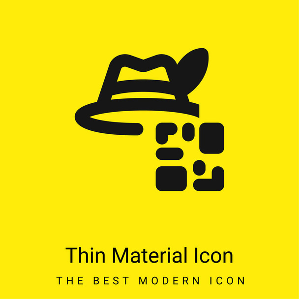 Código de barras mínimo icono de material amarillo brillante - Vector, Imagen