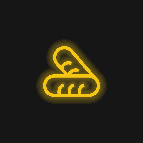Ekmek Çift sarı parlayan neon simgesi - Vektör, Görsel