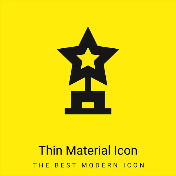 Award minimal bright yellow material icon - Vector, Image