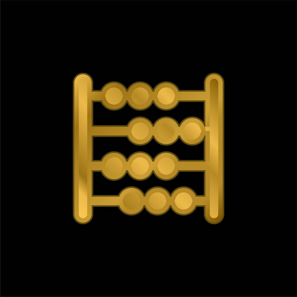 Abaküs altın kaplama metalik simge veya logo vektörü - Vektör, Görsel