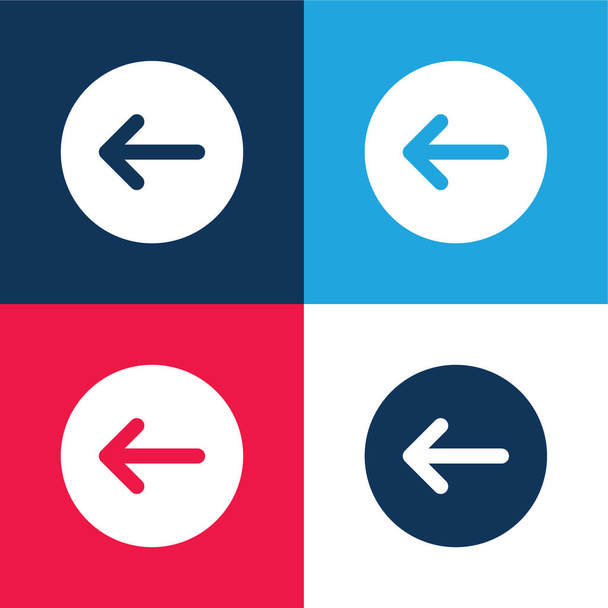 Conjunto de iconos mínimo de cuatro colores azul y rojo - Vector, Imagen