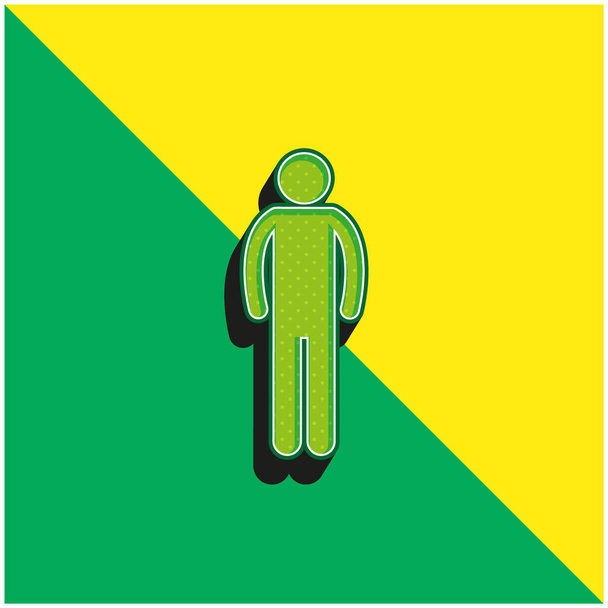 Βασικές Silhouette Πράσινο και κίτρινο σύγχρονο 3d διάνυσμα εικονίδιο λογότυπο - Διάνυσμα, εικόνα