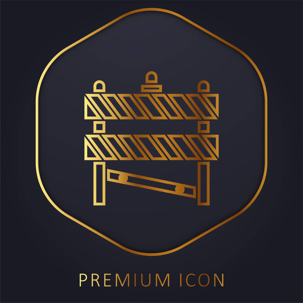 Barrera de línea dorada logotipo premium o icono - Vector, Imagen