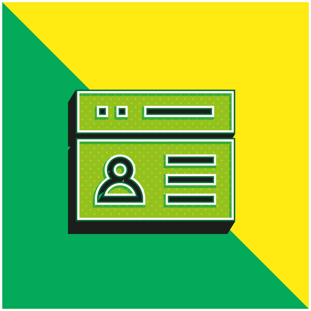 Tili Vihreä ja keltainen moderni 3d vektori kuvake logo - Vektori, kuva