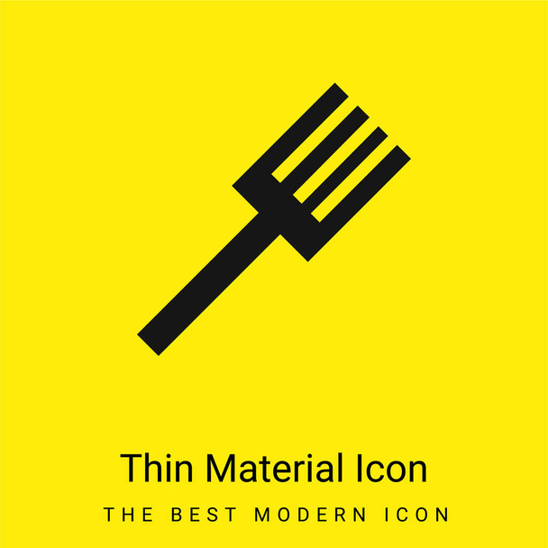 Big Fork minimal bright yellow material icon - Vector, Image