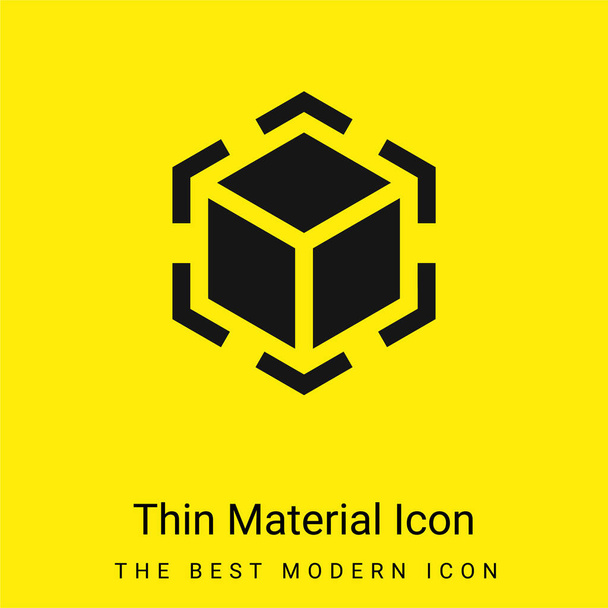 3d Modeling minimal bright yellow material icon - Vector, Image