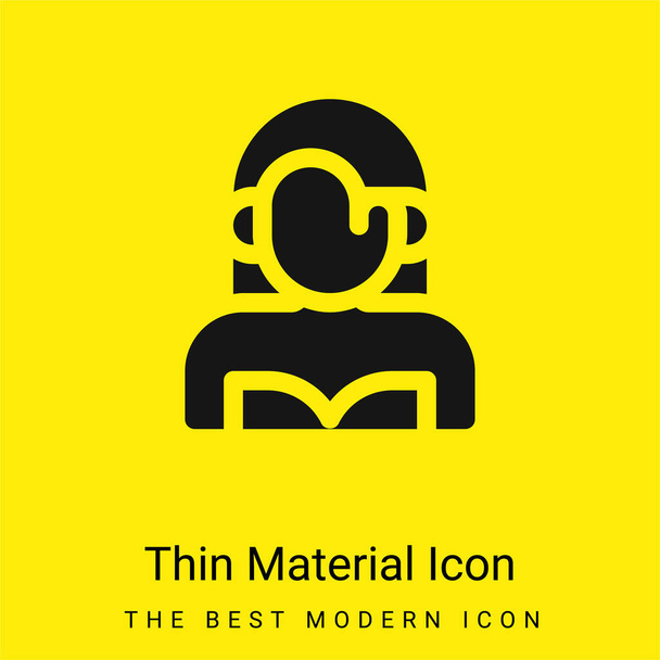 Actrice minimale helder geel materiaal icoon - Vector, afbeelding