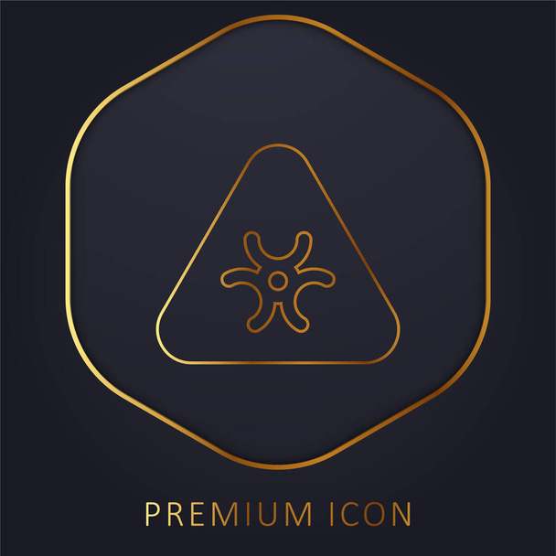 Biologisch gevaar gouden lijn premium logo of pictogram - Vector, afbeelding