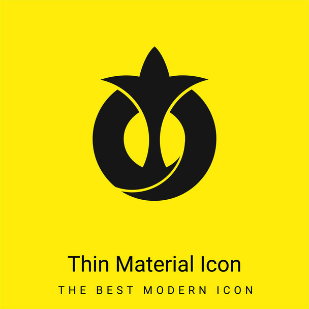 Aichi Japanese Flag Abstract Symbol minimal bright yellow material icon - Vector, Image
