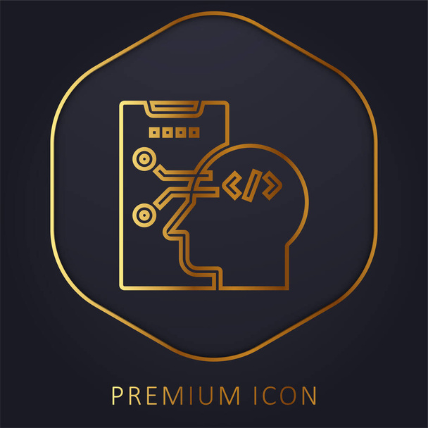 Алгоритм золотої лінії преміум логотип або значок
 - Вектор, зображення