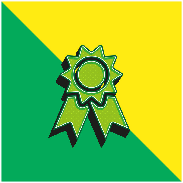 受賞緑と黄色の現代的な3Dベクトルアイコンのロゴ - ベクター画像