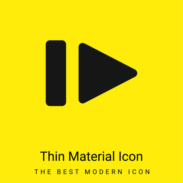 Gran Pausa Símbolo mínimo icono de material amarillo brillante - Vector, Imagen
