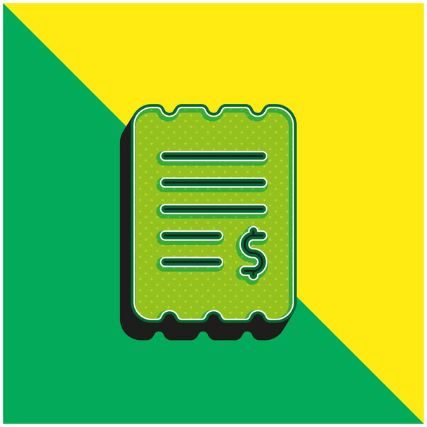 Bill Πράσινο και κίτρινο σύγχρονο 3d διάνυσμα εικονίδιο λογότυπο - Διάνυσμα, εικόνα