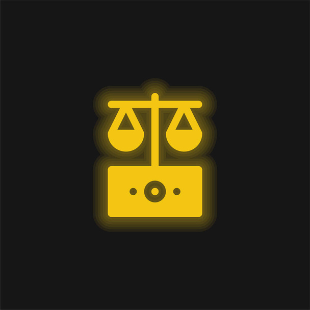 Vyvážení žlutá zářící neonová ikona - Vektor, obrázek
