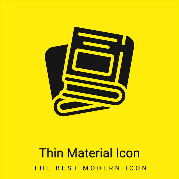 Book minimal bright yellow material icon - Vector, Image