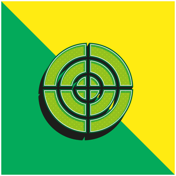 Objetivo Verde y amarillo moderno 3d vector icono logotipo - Vector, Imagen
