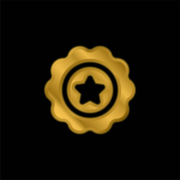 Ícone metálico banhado a ouro emblema ou vetor logotipo - Vetor, Imagem
