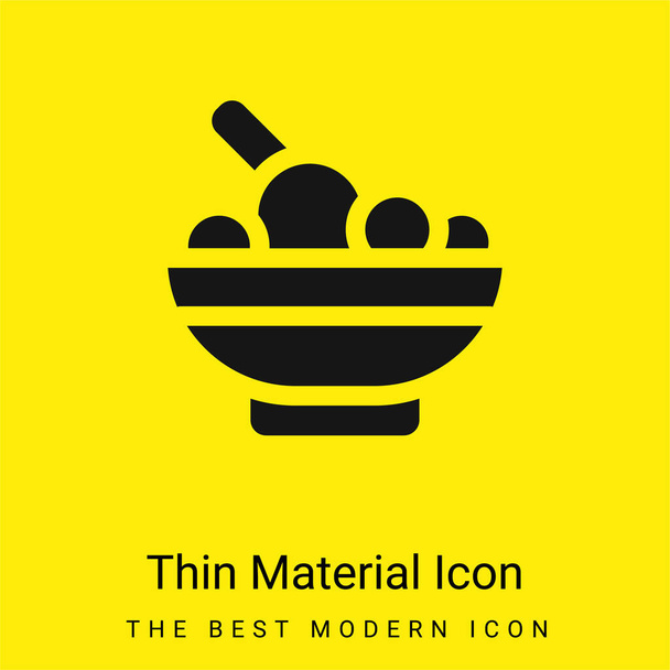 Bowl minimal bright yellow material icon - Vector, Image
