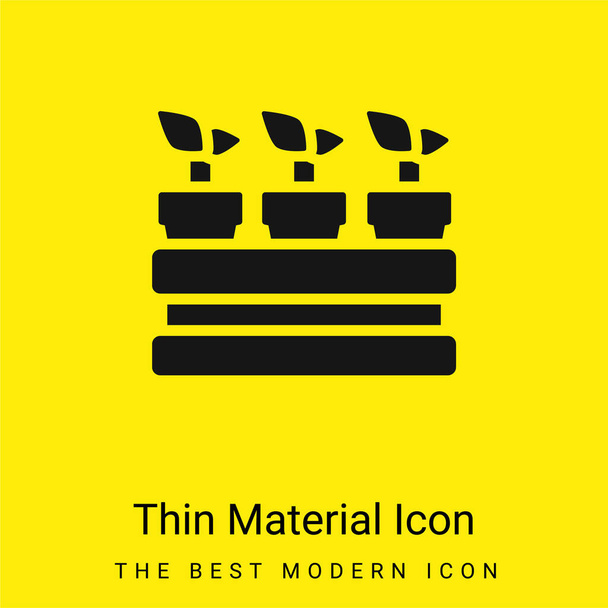 Botanical minimal bright yellow material icon - Vector, Image