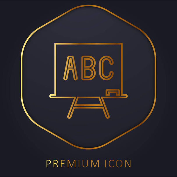 ABC χρυσό λογότυπο γραμμή πριμοδότηση ή εικονίδιο - Διάνυσμα, εικόνα