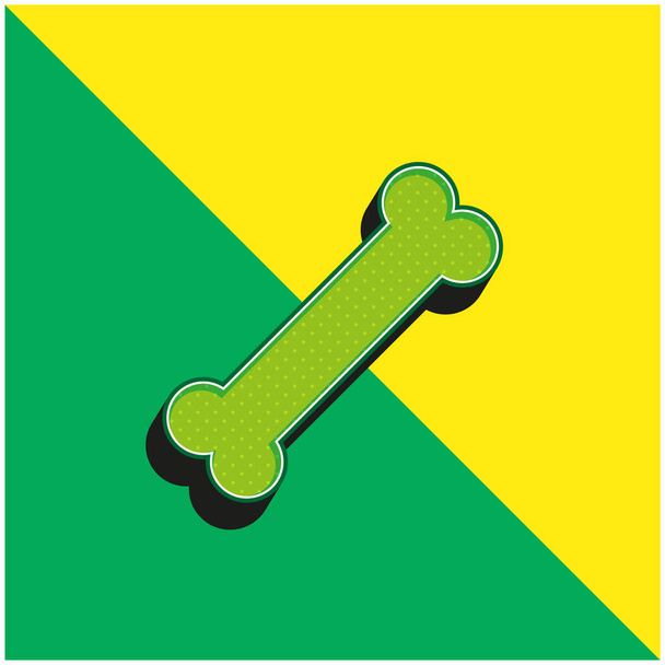 Csont Zöld és sárga modern 3D vektor ikon logó - Vektor, kép