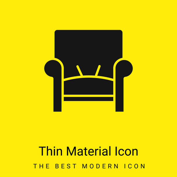 Karosszék minimális fényes sárga anyag ikon - Vektor, kép