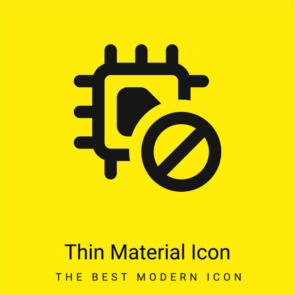 Tiltott minimális világos sárga anyag ikon - Vektor, kép