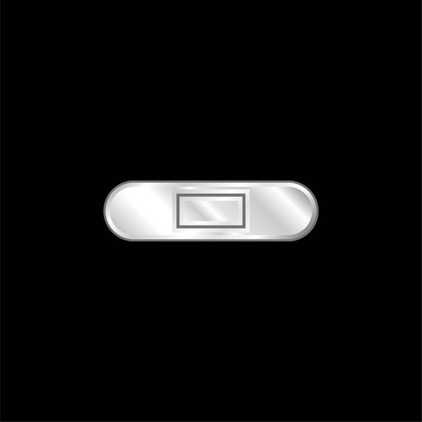 Silueta de curita con detalles en blanco plateado icono metálico - Vector, Imagen