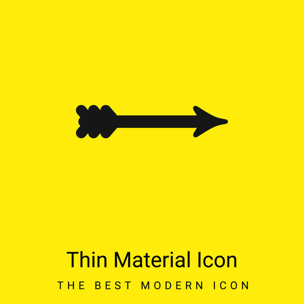 Arrow mínimo ícone material amarelo brilhante - Vetor, Imagem