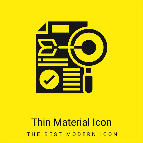 Precisión mínimo icono de material amarillo brillante - Vector, imagen