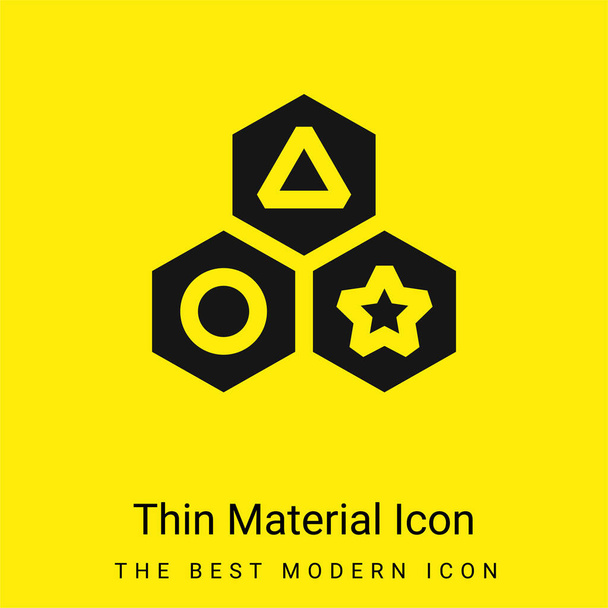 Bloky minimální jasně žlutá ikona materiálu - Vektor, obrázek
