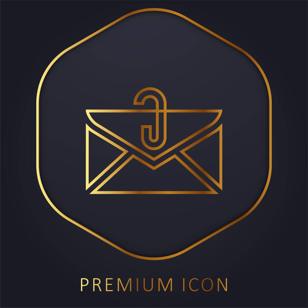 Adjunto logotipo de línea de oro premium o icono - Vector, Imagen