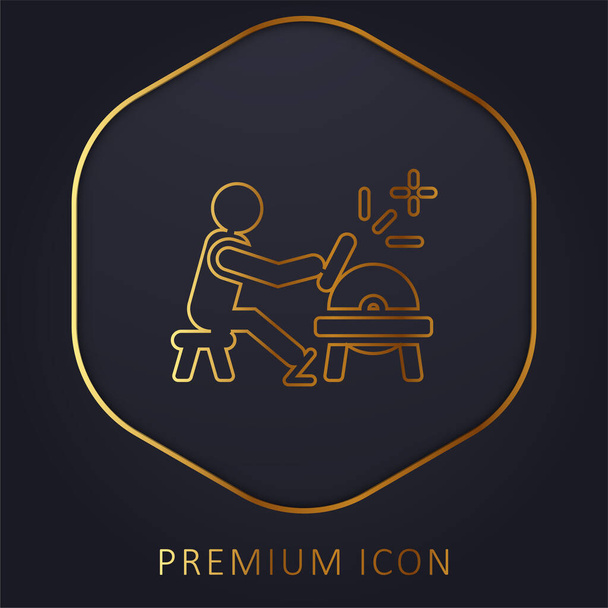 Logo premium de línea dorada herrero o icono - Vector, Imagen