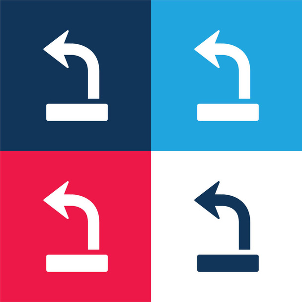 Strzałka Out niebieski i czerwony zestaw czterech kolorów minimalny zestaw ikon - Wektor, obraz