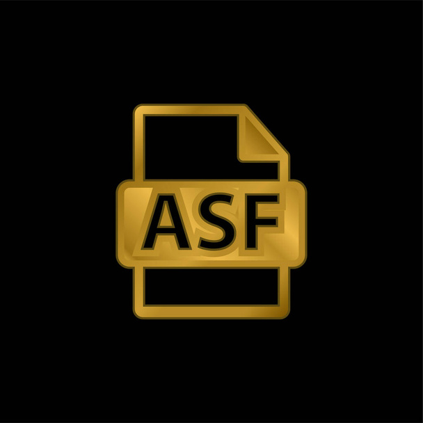 Asfファイル形式シンボルゴールドメッキ金属アイコンまたはロゴベクトル - ベクター画像