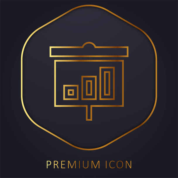 Analýza zlaté čáry prémie logo nebo ikona - Vektor, obrázek
