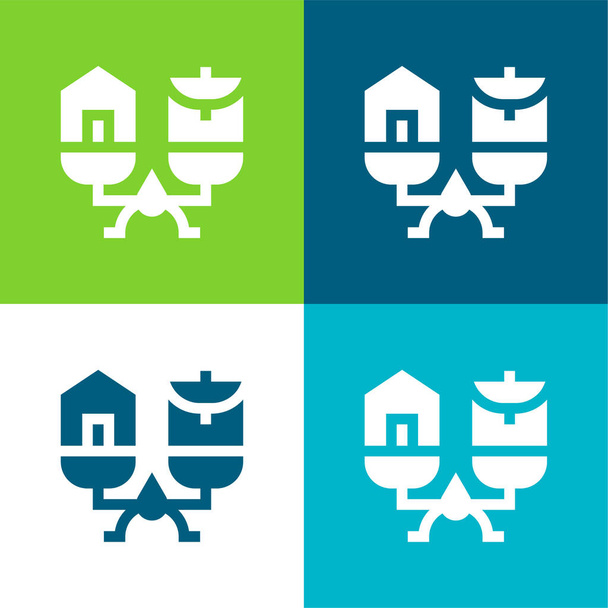 Vyvážení Byt čtyři barvy minimální ikona nastavena - Vektor, obrázek