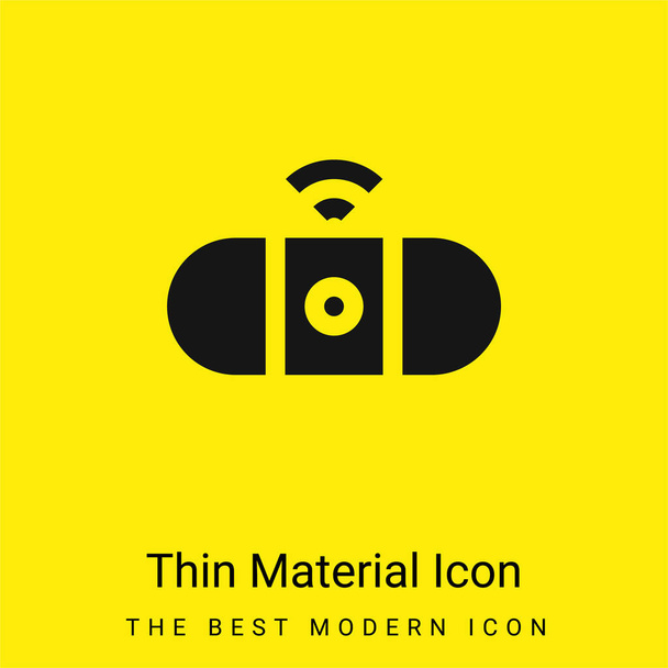Bluetooth minimaal helder geel materiaal icoon - Vector, afbeelding