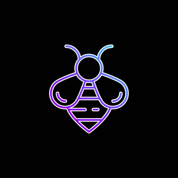 Ícone de vetor gradiente azul abelha - Vetor, Imagem