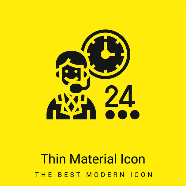 Assistance minimal bright yellow material icon - Vector, Image