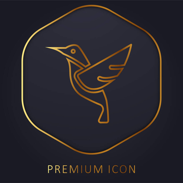 Bird golden line premium logo or icon - Vector, Image