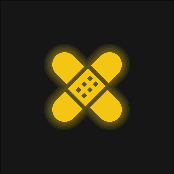 Bandage giallo brillante icona al neon - Vettoriali, immagini
