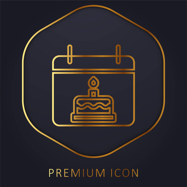 Születésnap arany vonal prémium logó vagy ikon - Vektor, kép