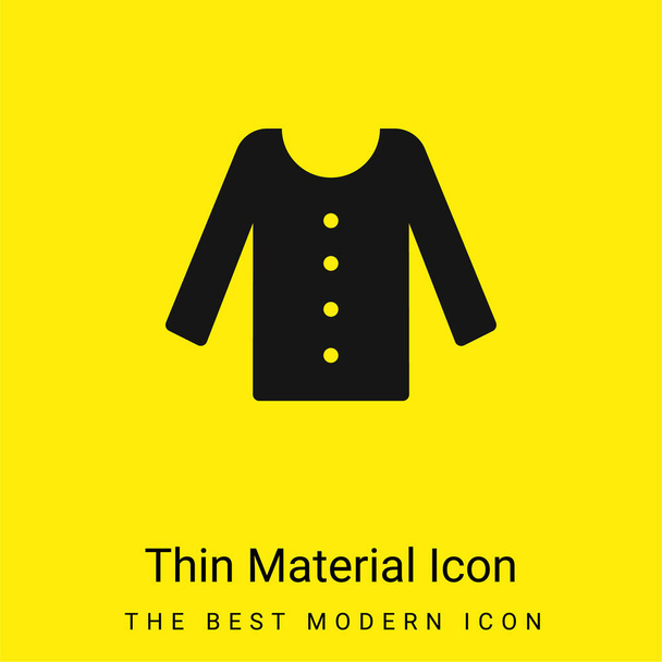 Blouse With Buttons minimal bright yellow material icon - Vector, Image