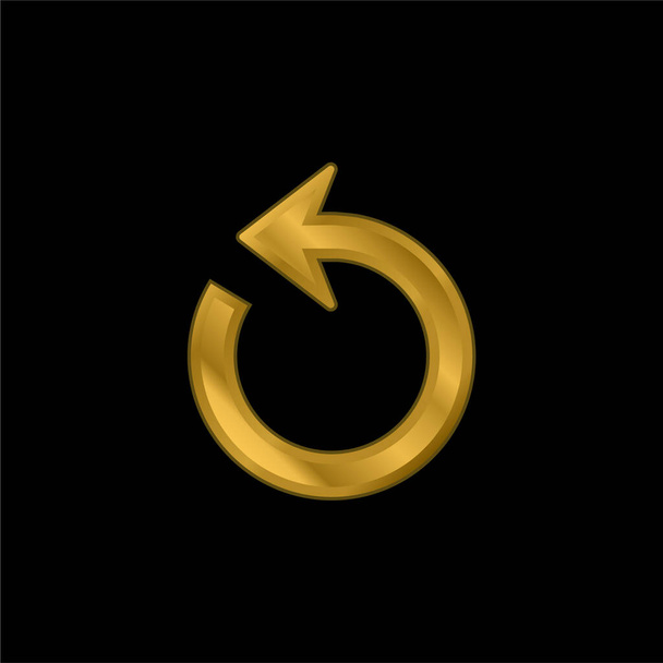 Nyíl kör aranyozott fém ikon vagy logó vektor - Vektor, kép