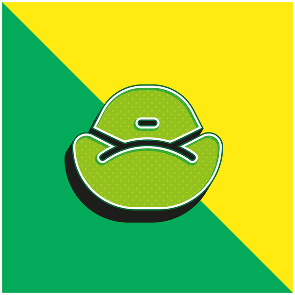 Bean Bag Πράσινο και κίτρινο σύγχρονο 3d διάνυσμα εικονίδιο λογότυπο - Διάνυσμα, εικόνα