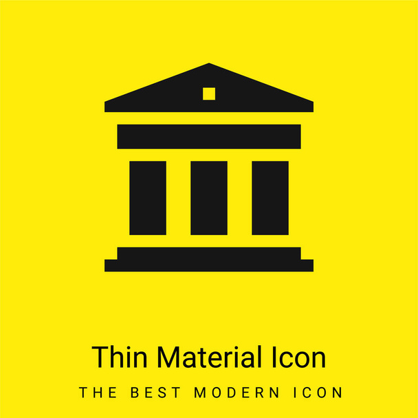 Банк минимальный ярко-желтый материал значок - Вектор,изображение