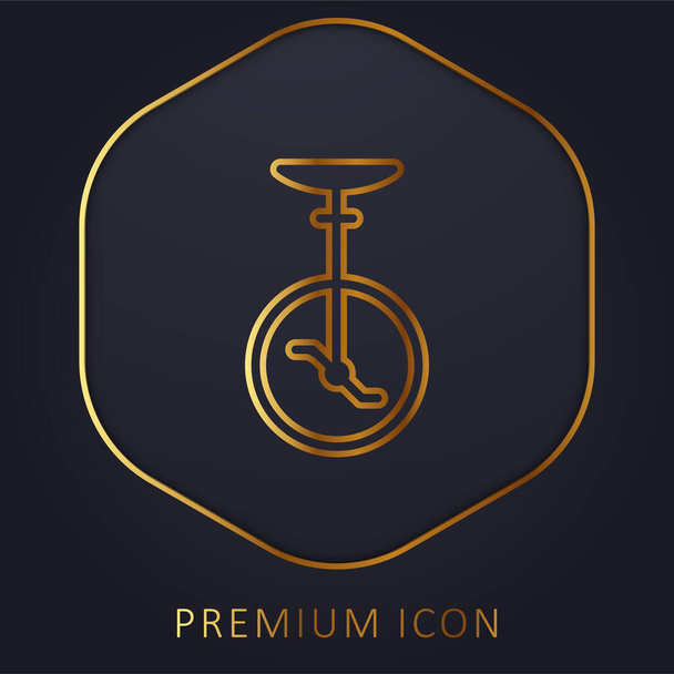 Kerékpár arany vonal prémium logó vagy ikon - Vektor, kép